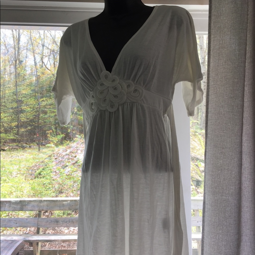 White BOHO dress/ tunic - Picture 5 of 8